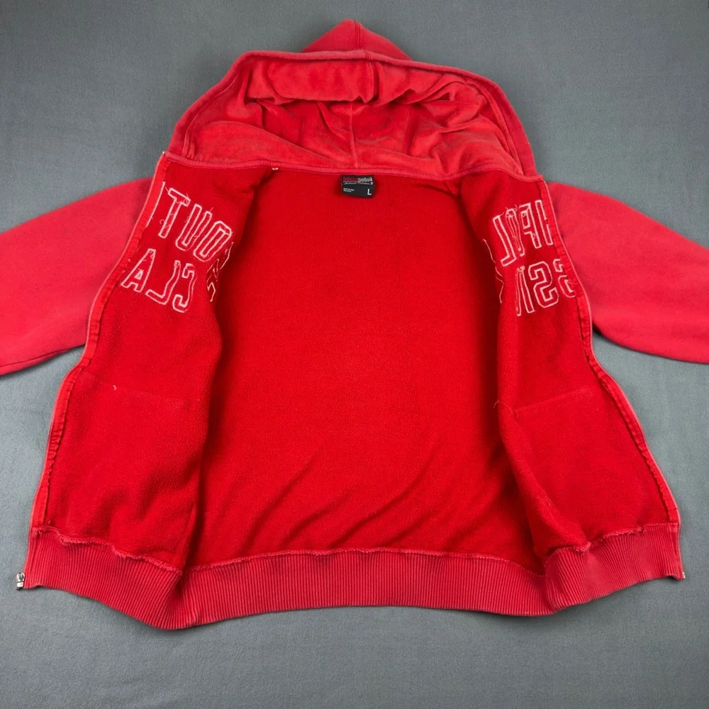 Southpole Classic Red Full Zip Hoodie Mens Large Y2K Streetwear Graphic Logo